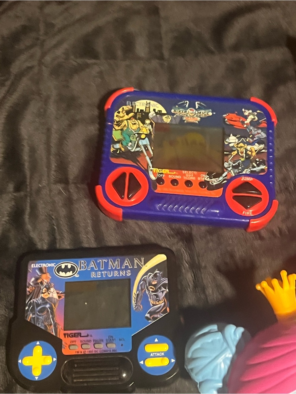 BOTH WORKING LCD consoles biker mice from outer space and Batman returns